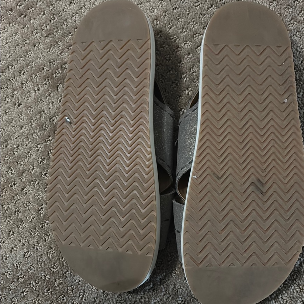 TOMS Charcoal Cross-Strap Sandals - Picture 2 of 3